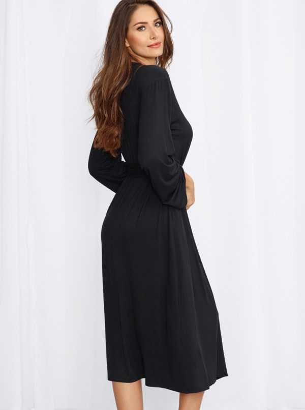 Soft Jersey Long Robe W/ Side Seam Pocket - Image 2