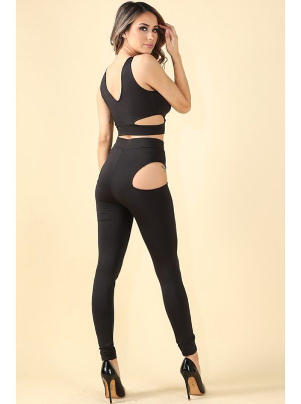 Strappy Cut-Out Top & Leggings Set - Image 2