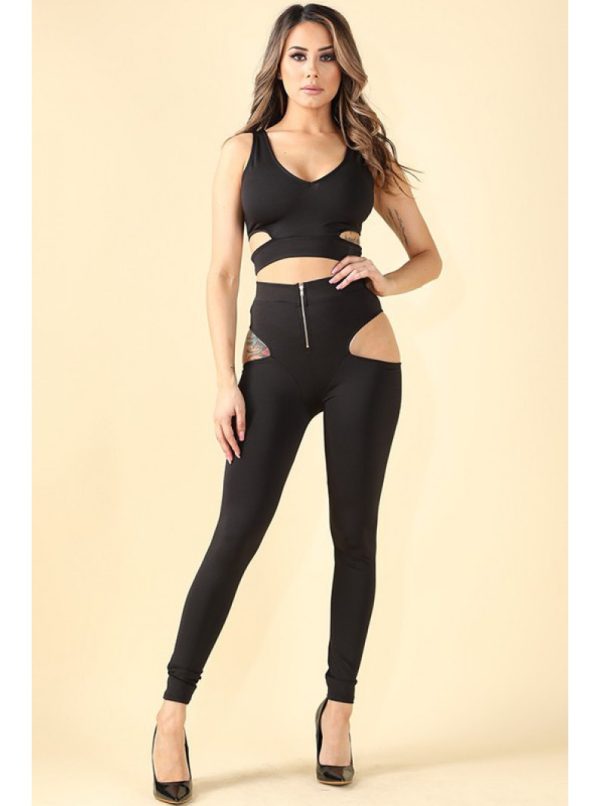 Strappy Cut-Out Top & Leggings Set - Image 3