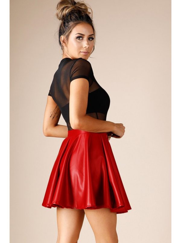 FAUX LEATHER CIRCLE SKIRT - Image 2