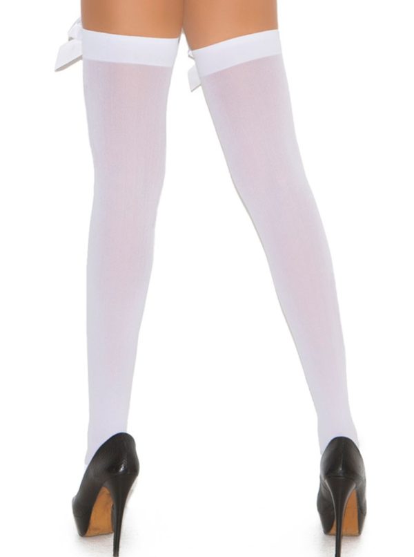 Bow Opaque Thigh Highs - Image 2