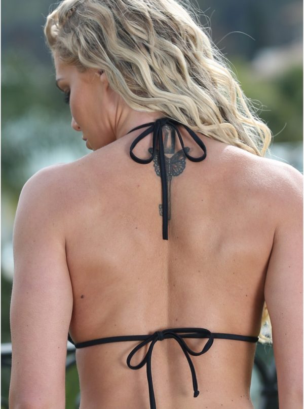 Black Mesh Wicked Triangle Bikini Top - Image 2